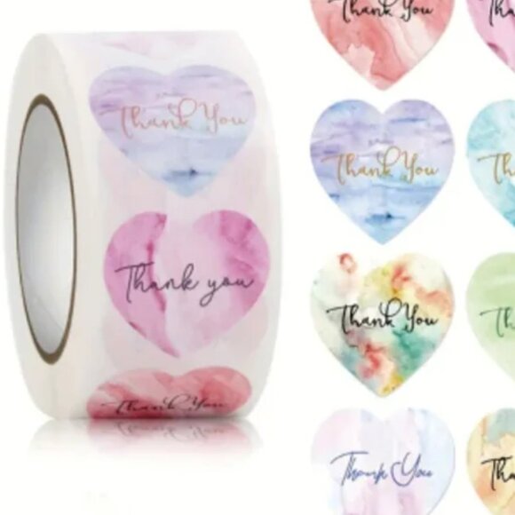 Heart shape thank u stickers 500 count - Picture 4 of 5